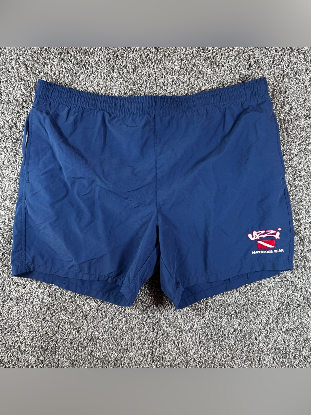 Vintage UZZI Amphibious Gear Men’s Large Swim Trunks Bathing Suit Navy Diving